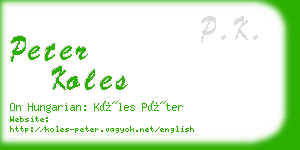 peter koles business card